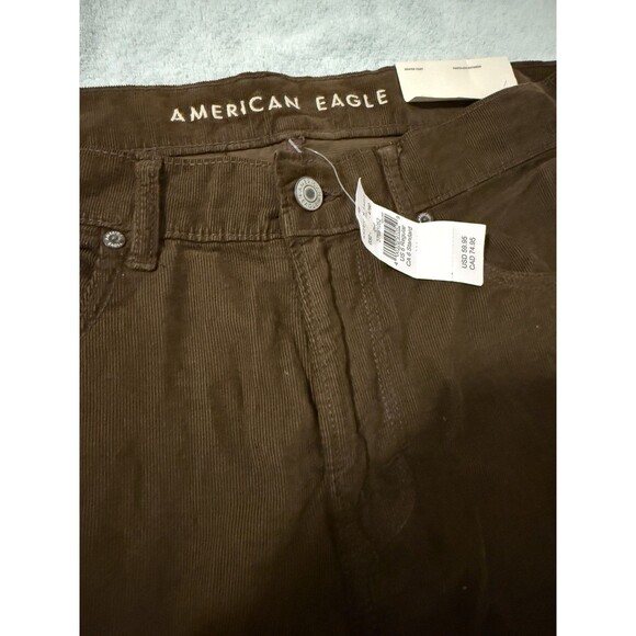 American Eagle Women Jeans 6 Brown Corduroy Low-Rise Skater Indie Baggy 28W - Picture 2 of 8